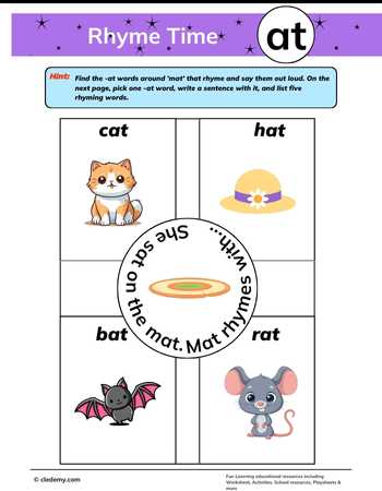 Rhyme Match with -At Words