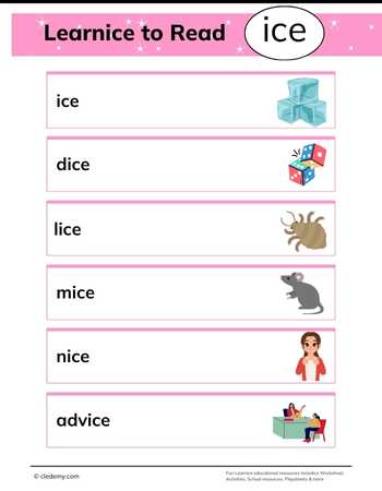 Ice Words Family Reading Practice