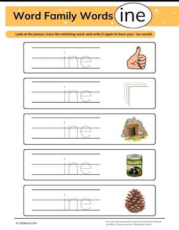 Trace, Write, and Learn Ine Words