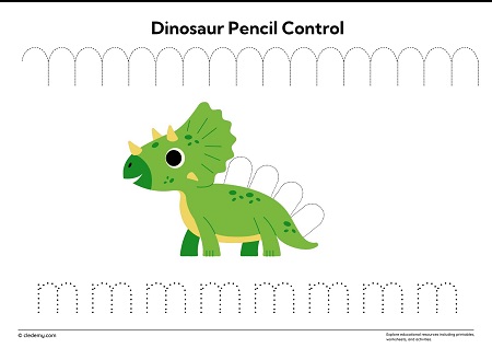 Dinosaur Pencil Control-Tracing Line