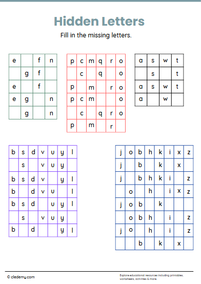 Fill in The Missing Letters