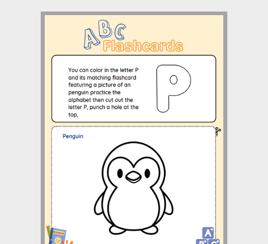 Letter p Alphabet Flashcard