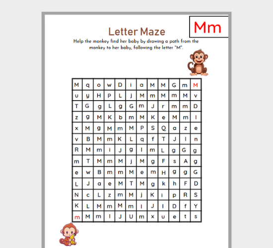 Letter Mm Maze Adventure