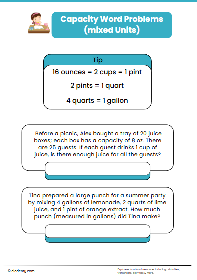 Volume Word Problems Grade 5