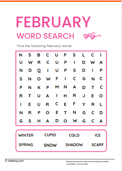 February Word Search