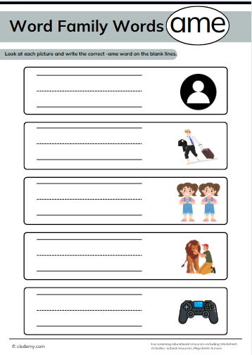 Identify and Write the Ame Words