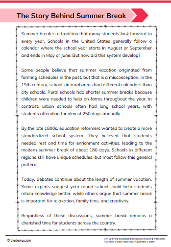 The Story Behind Summer Break