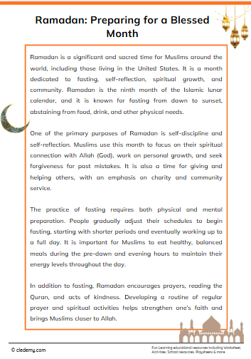 Ramadan: Preparing for a Blessed Month