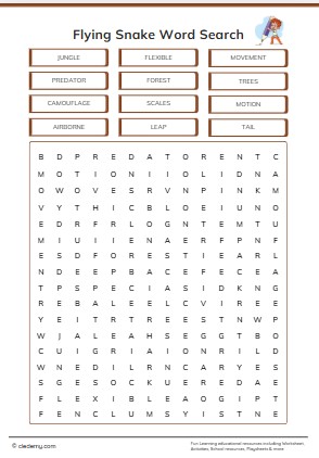 Flying Snake Word Search