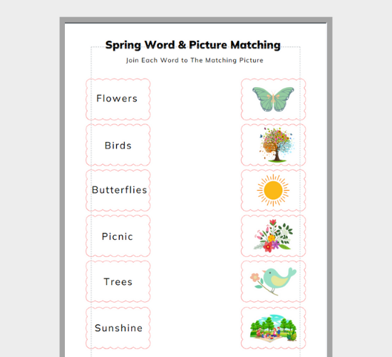 Spring Word and Picture Matching