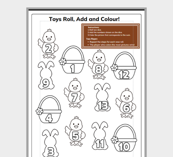 Toys-Roll, Add and Colour