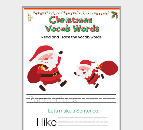 Christmas Words and Read and Trace!