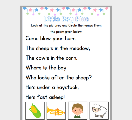 Fun with Little Boy Blue Poem