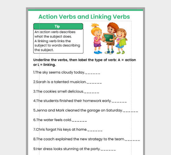 Learn Action and Linking Verbs