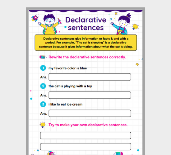 Writing Declarative Sentences