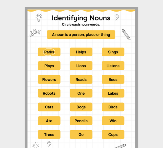 Identify the Nouns