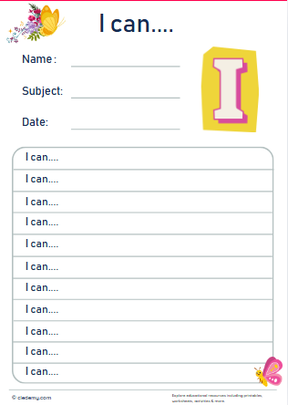Butterfly Themed Target and Achievement Sheets