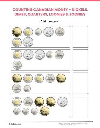 Canadian Currency Counting Quest