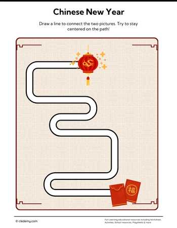 Draw a Line Path Chinese New Year