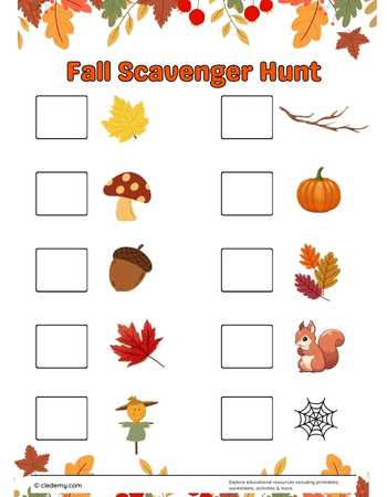 Fall Scavenger Hunt Activity