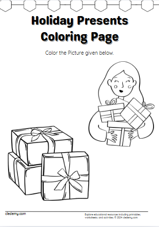 Holidays Presents Coloring Page