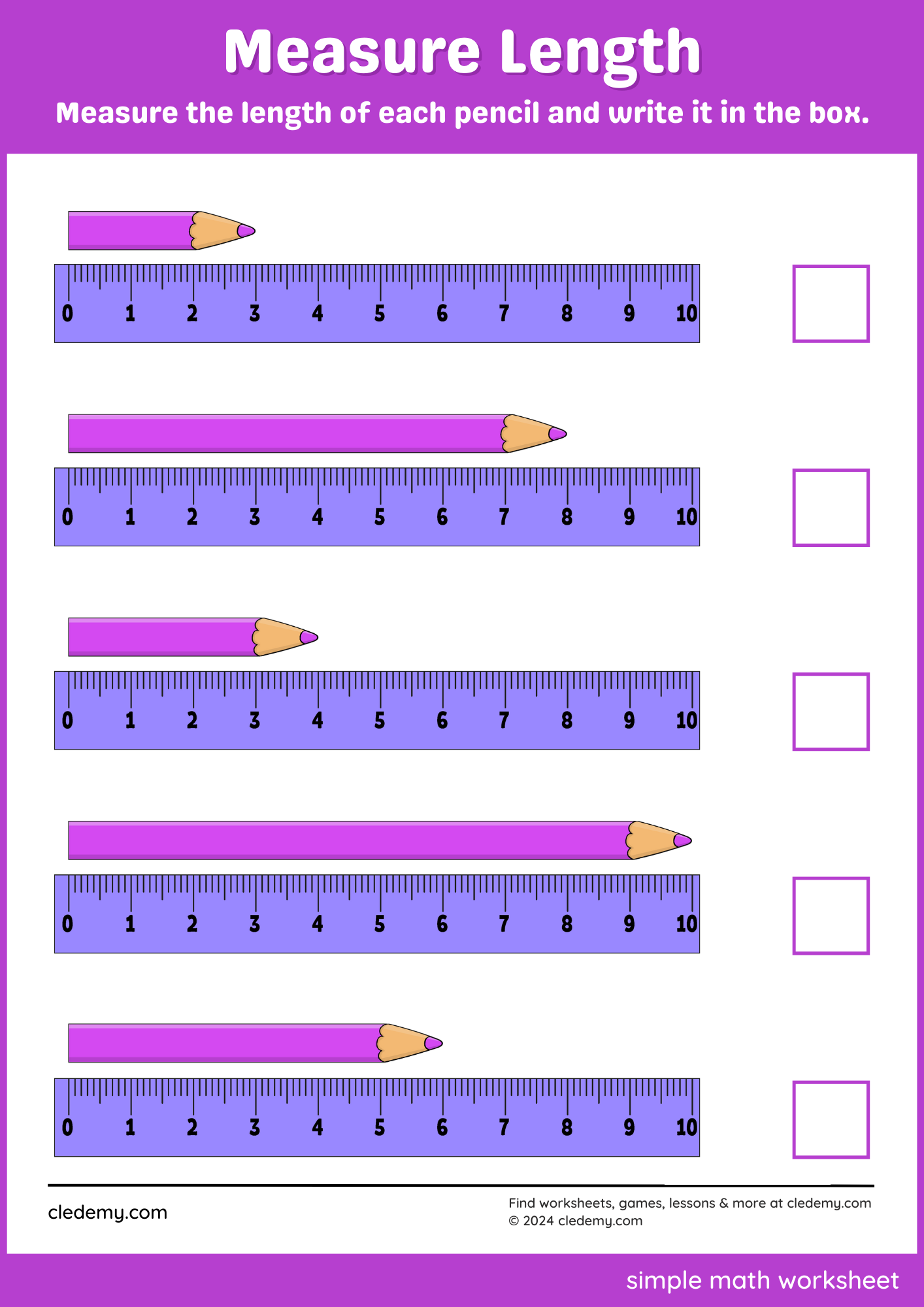 Measuring Lengths And Height with Rulers