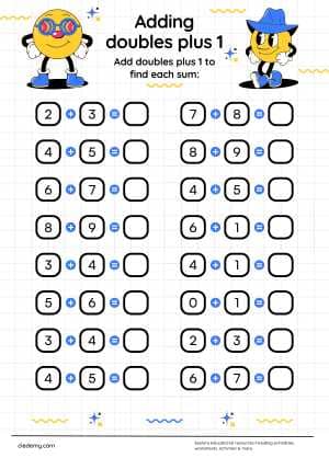 Practice Adding Doubles Plus 1