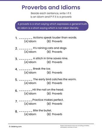 Proverbs and Idioms