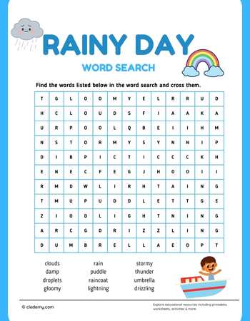 Rainy Day Word Search