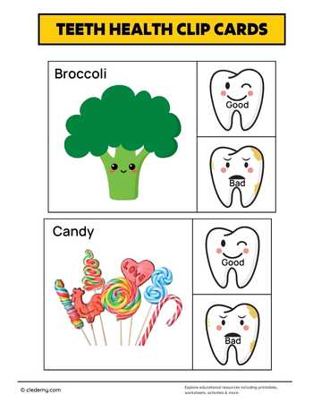 Tooth Care Clip Card Game