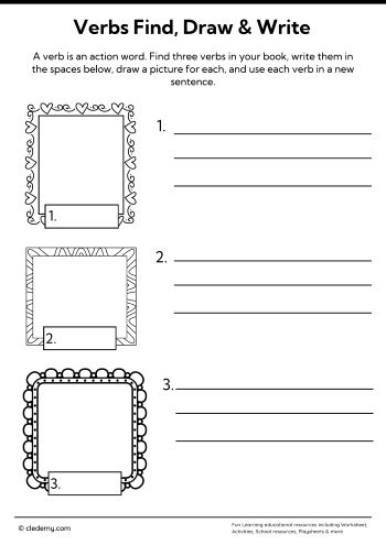 Learn Verbs Draw and Write