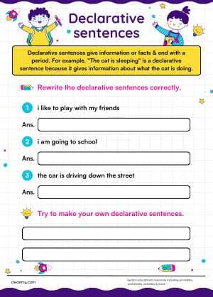 Writing Declarative Sentences