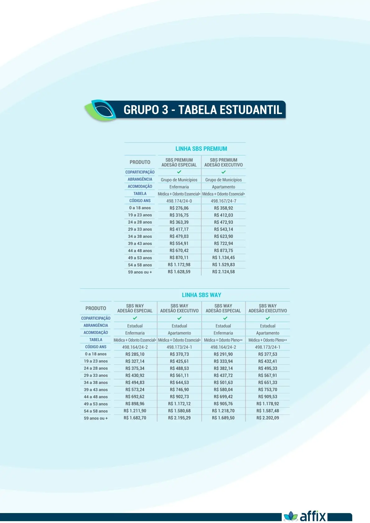 SÃO BERNARDO – Coletivo por Adesão – Affix – GRUPO 3 – PREMIUM / WAY (Estudantes)