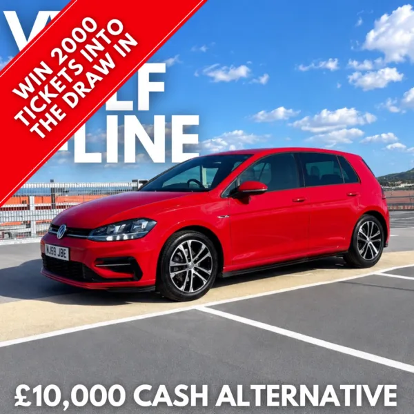 AUTO DRAW – £10,000 Cash or VW Golf – Win 2000 tickets into the main draw