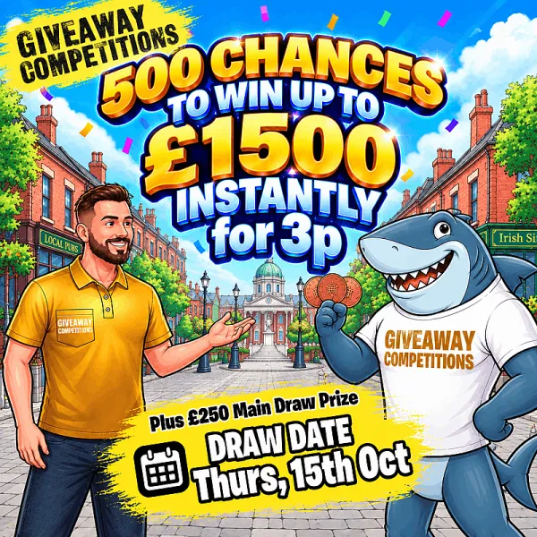 500 Chances to win up to £1500 Instantly for 3p
