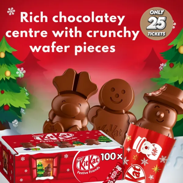 KitKat Christmas Friends Chocolate Figures Bulk Box or Cash!! Only 25 tickets!! 15/10