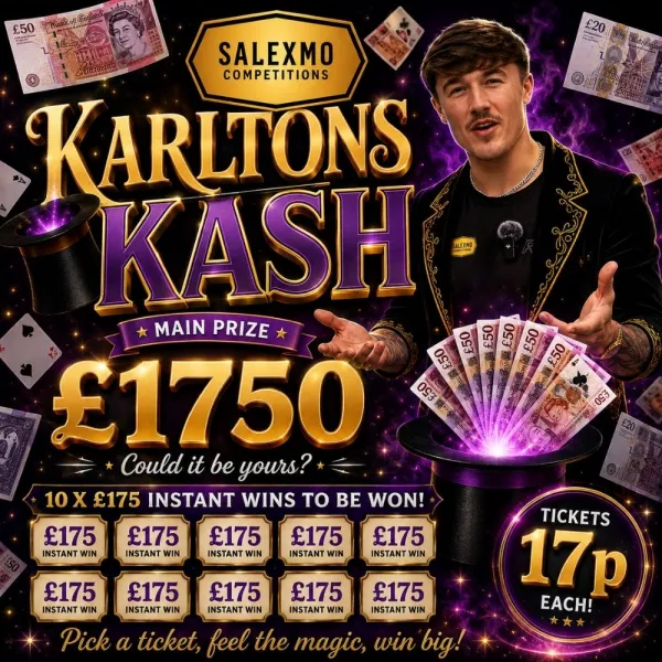 KARLTON'S KASH!!, £1,750 END PRIZE PLUS KASH INSTANT WINS 15/10/26