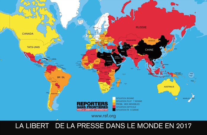 L’Afrique du Nord au Classement mondial de RSF: le journalisme sous haute tension en 2016.