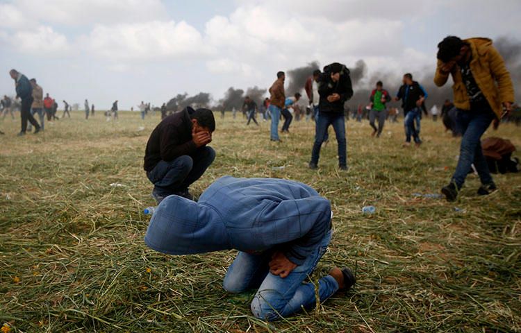 Palestinian journalists injured covering mass protest in Gaza Strip