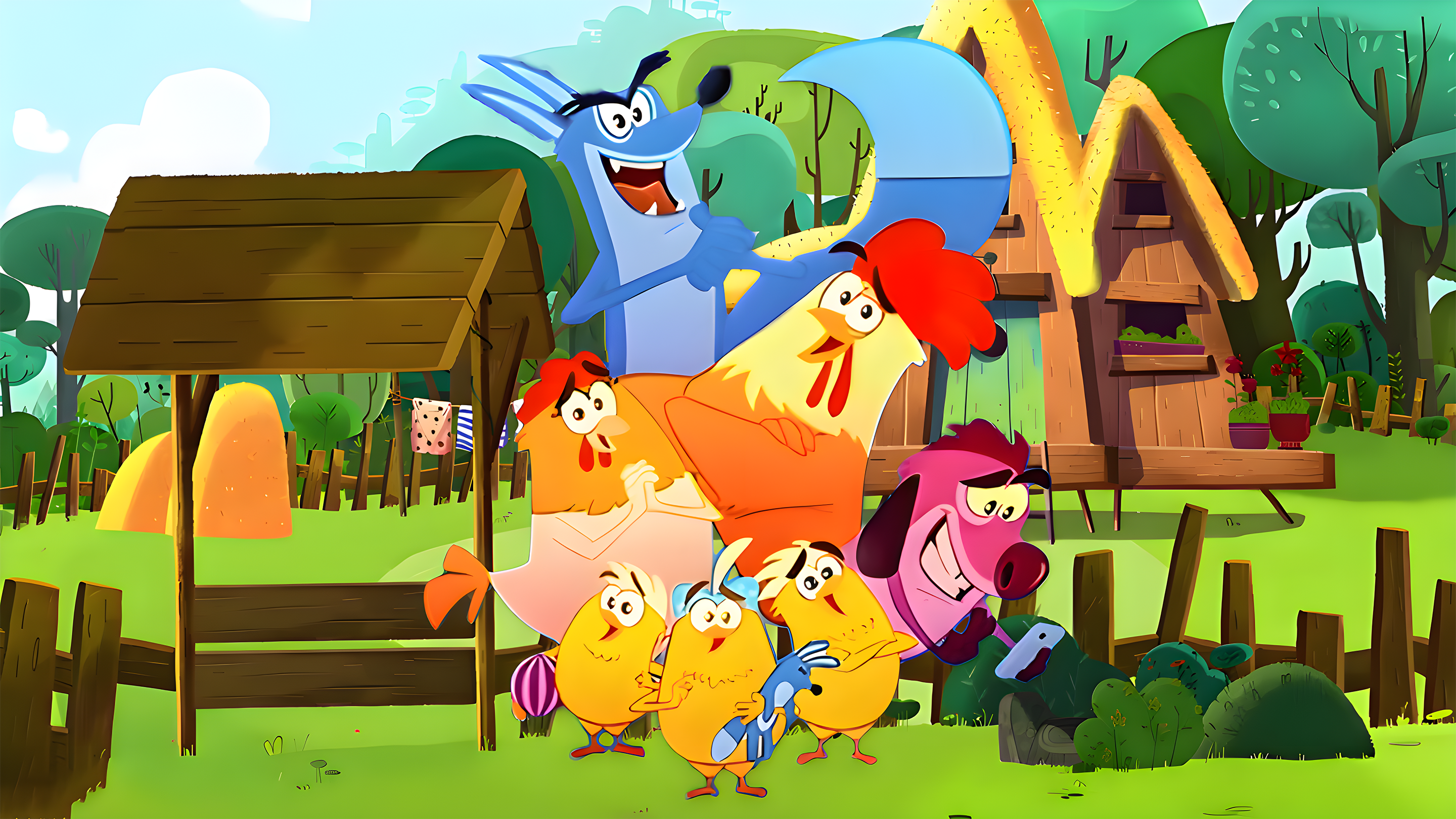 Roobi et les poussins