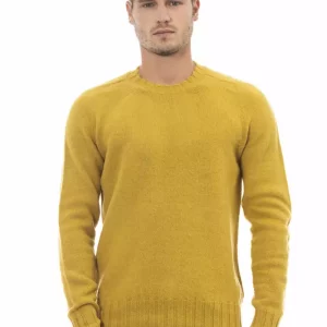 Alpha Studio Gelber Pullover aus Wolle für Männer
