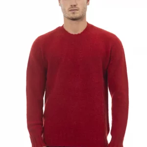 Alpha Studio Pullover aus roter Wolle für Männer