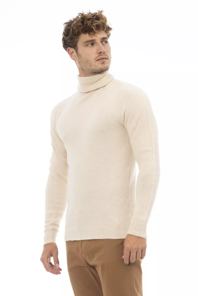 Alpha Studio Beige Alpaka Männer Pullover – Bild 2