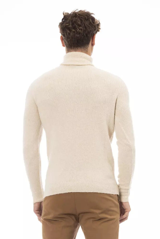 Alpha Studio Beige Alpaka Männer Pullover – Bild 3