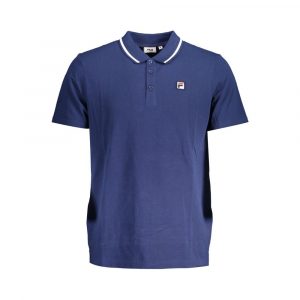 Fila Klassisch blaues Baumwoll-Polo mit kontrastierenden Details