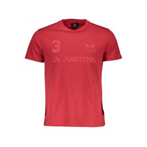 La Martina Rotes Baumwolle Männer T-Shirt