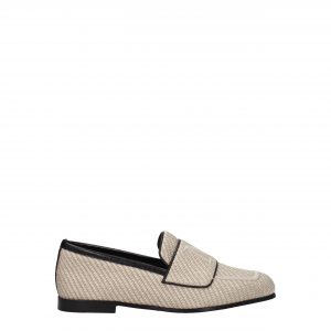 Max Mara Beigefarbene Slipper aus Stoff