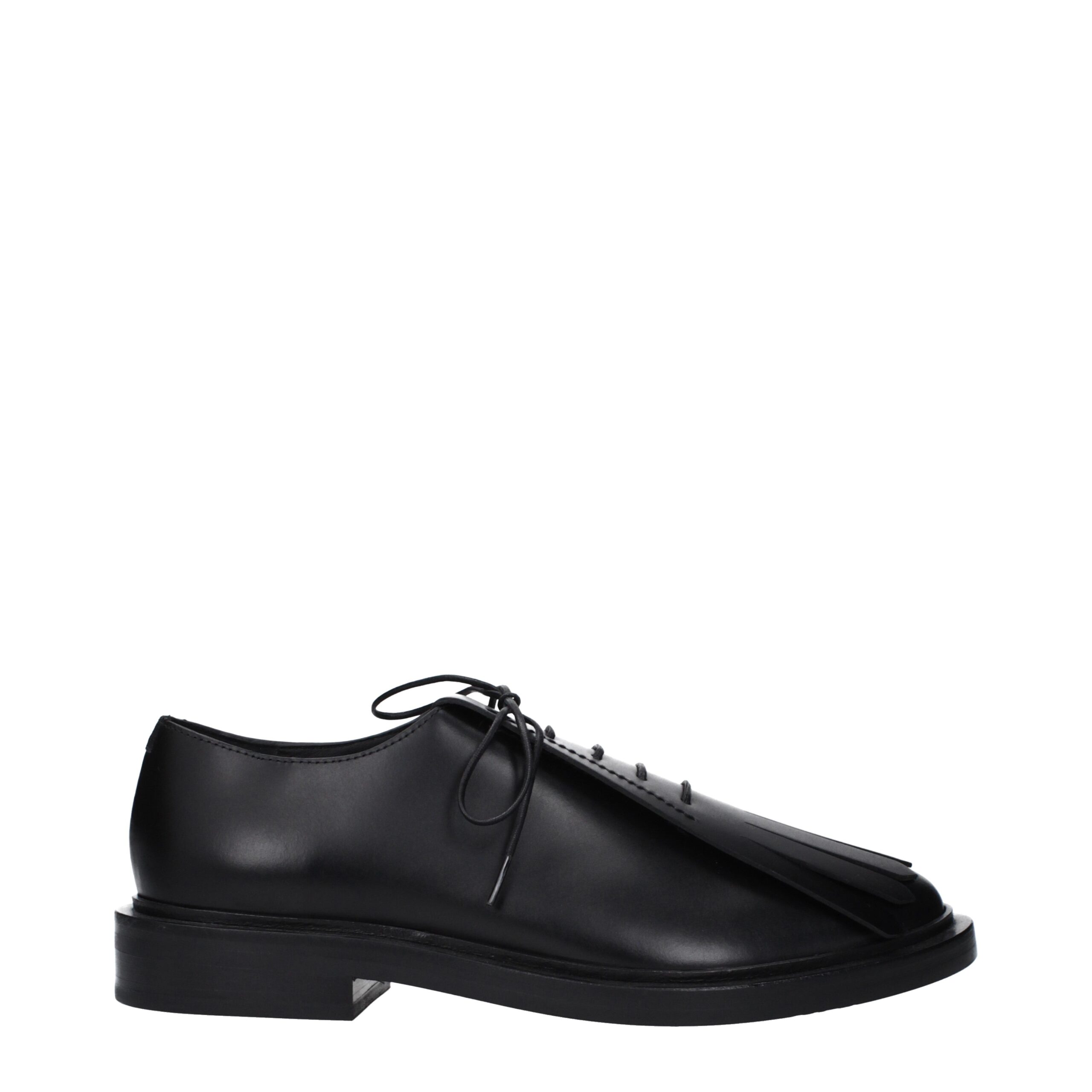 Max Mara Schwarze Leder Oxfords und Derbies