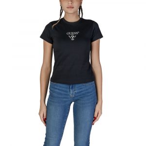 Guess Active Schwarzes T-Shirt aus Baumwolle