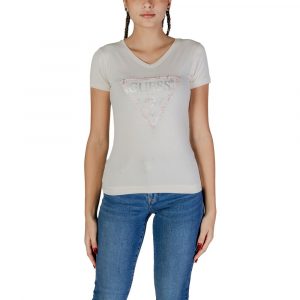 Guess T-Shirt aus cremefarbener Baumwolle